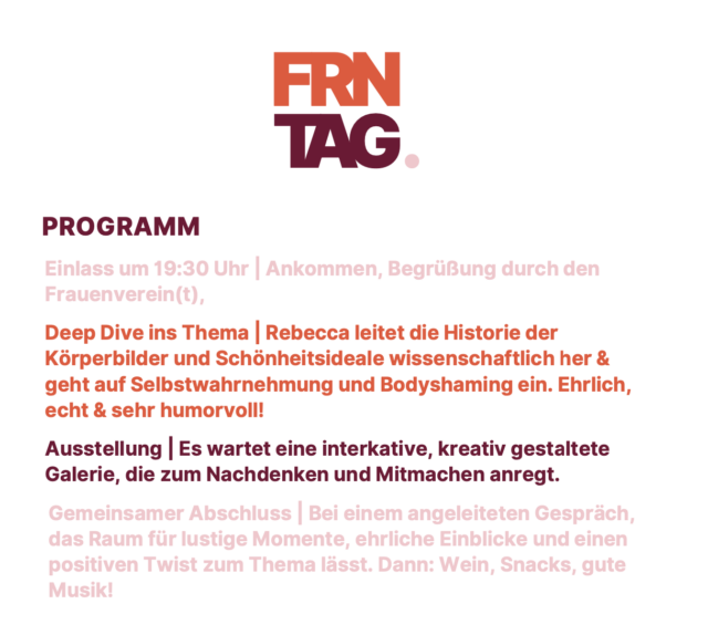 FRNTAG 2026: Schönheit neu denken