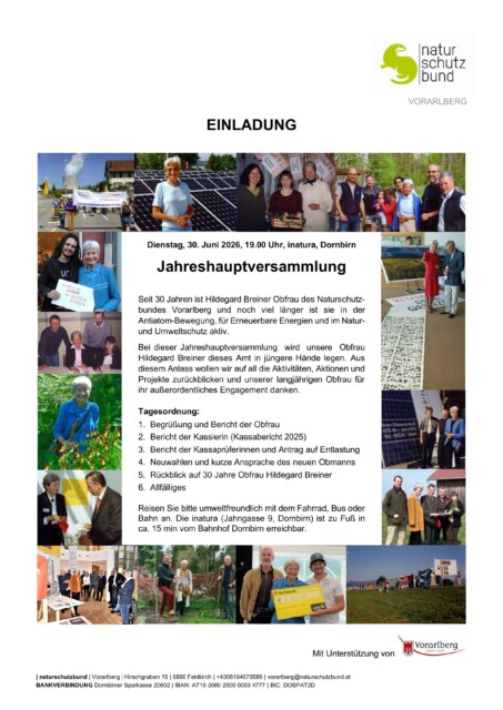 Jahreshauptversammlung jhv 2026 einladung Jahreshauptversammlung